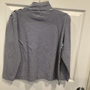 Striped Blue  and White MockTurtleneck Top Croft & Barrow